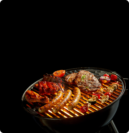 Barbecue avec viandes grillées