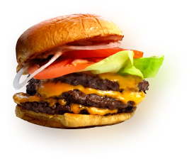 Double cheeseburger avec tomate et salade