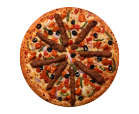 Pizza kebab aux olives et poivrons